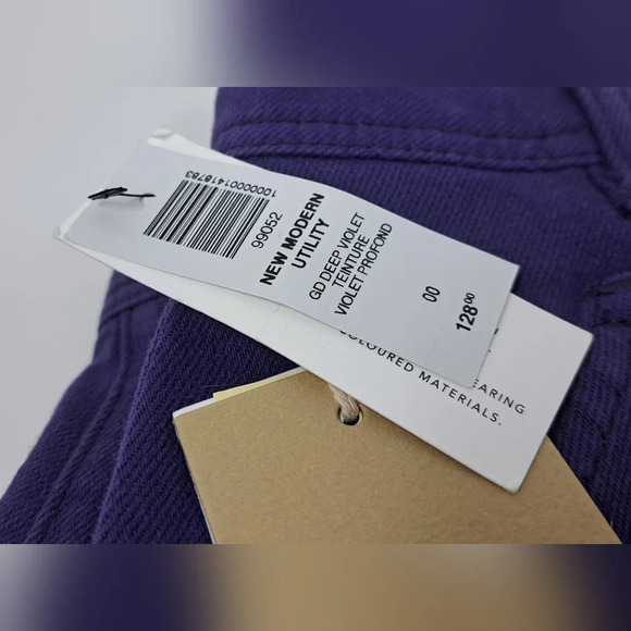 NWT Wilfred New Modern Utility Pants Mid Rise Straight Leg Deep Violet Size 00 - Picture 3 of 11